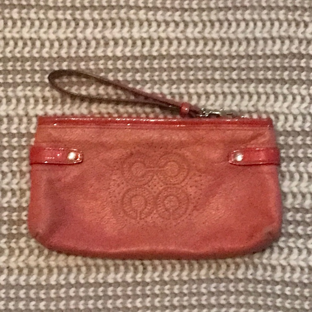Coral Coach Wristlet